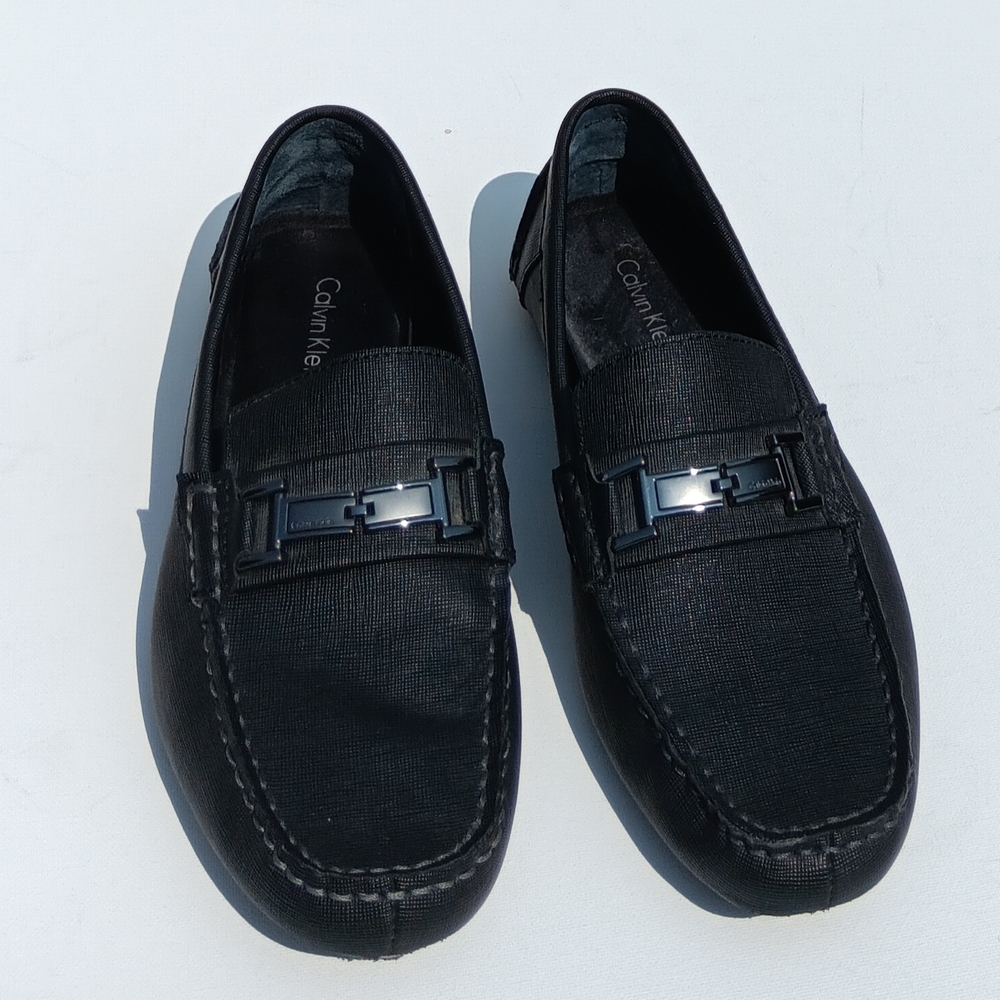 CALVIN  KLEIN  Men's Magnus Slip On  Black Loafers - 8.5M